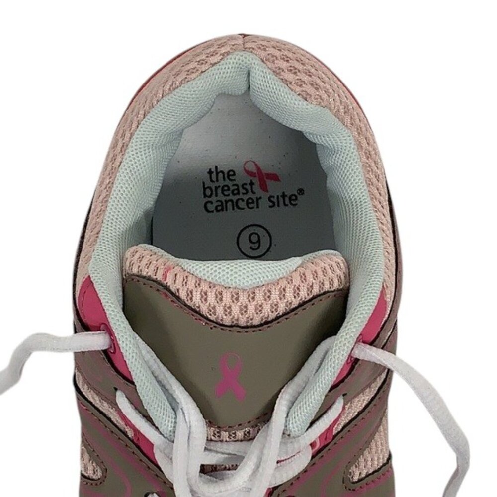 Breast Cancer Awareness Pink Gray Wht Ribbon Shoes - Picture 10 of 11